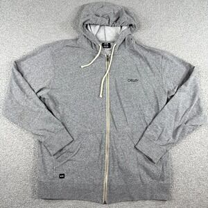 Oakley Hoodie Men's XL Gray Full Zip French Terry Regular Fit Running Athletic